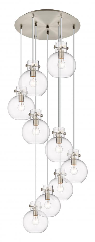 Newton Sphere - 9 Light - 22 inch - Brushed Satin Nickel - Cord hung - Multi Pendant