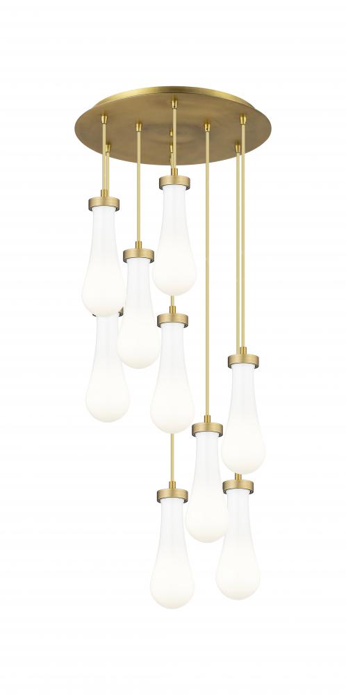 Owego - 9 Light - 19 inch - Brushed Brushed Brass - Multi Pendant