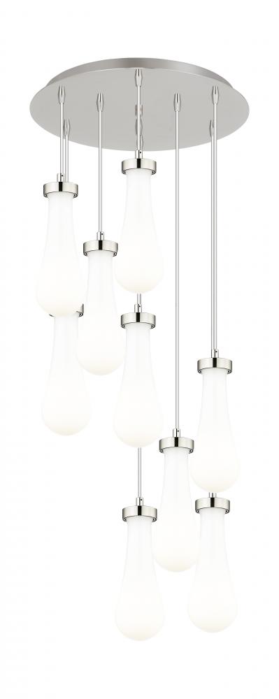 Owego - 9 Light - 19 inch - Brushed Polished Nickel - Multi Pendant