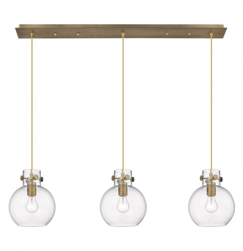 Newton Sphere - 3 Light - 40 inch - Brushed Brass - Linear Pendant