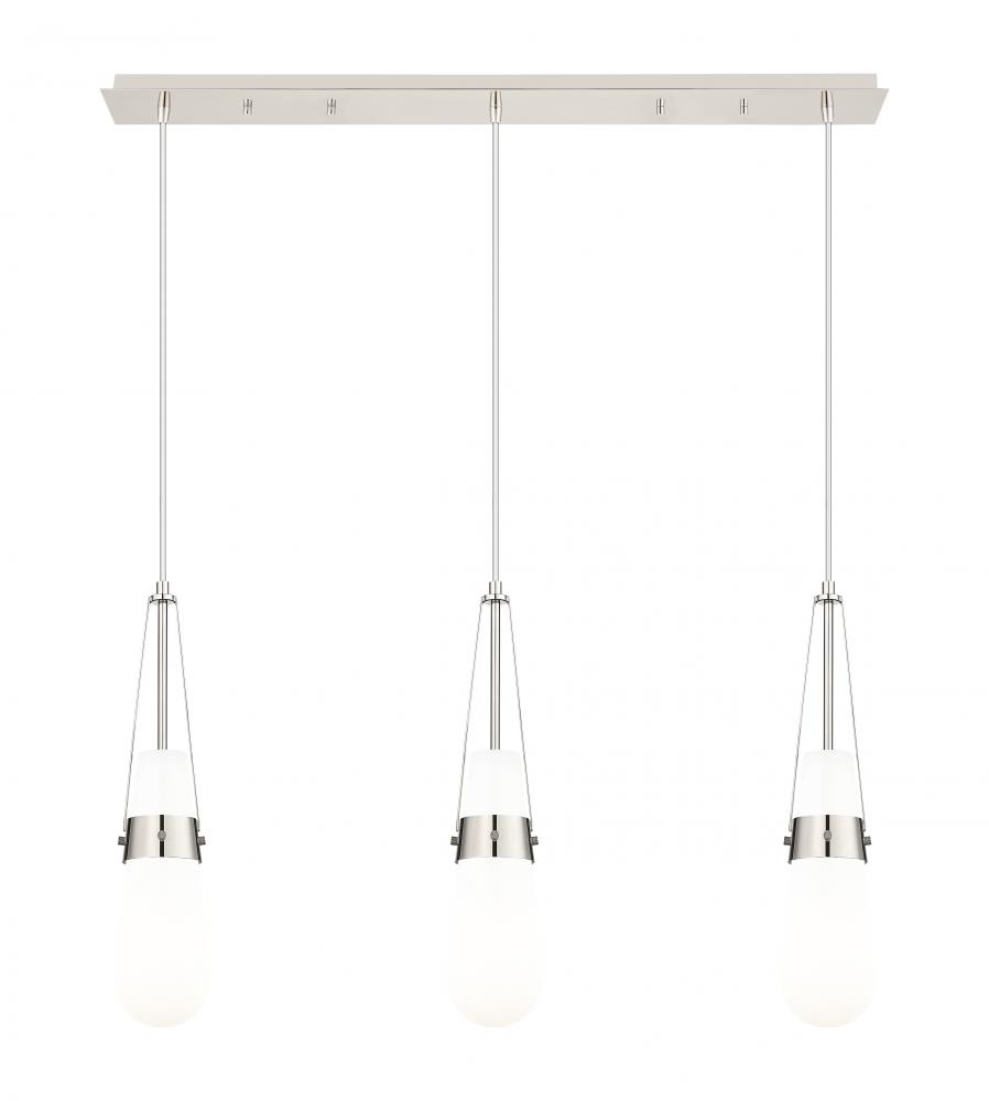 Milan - 3 Light - 36 inch - Polished Nickel - Linear Pendant