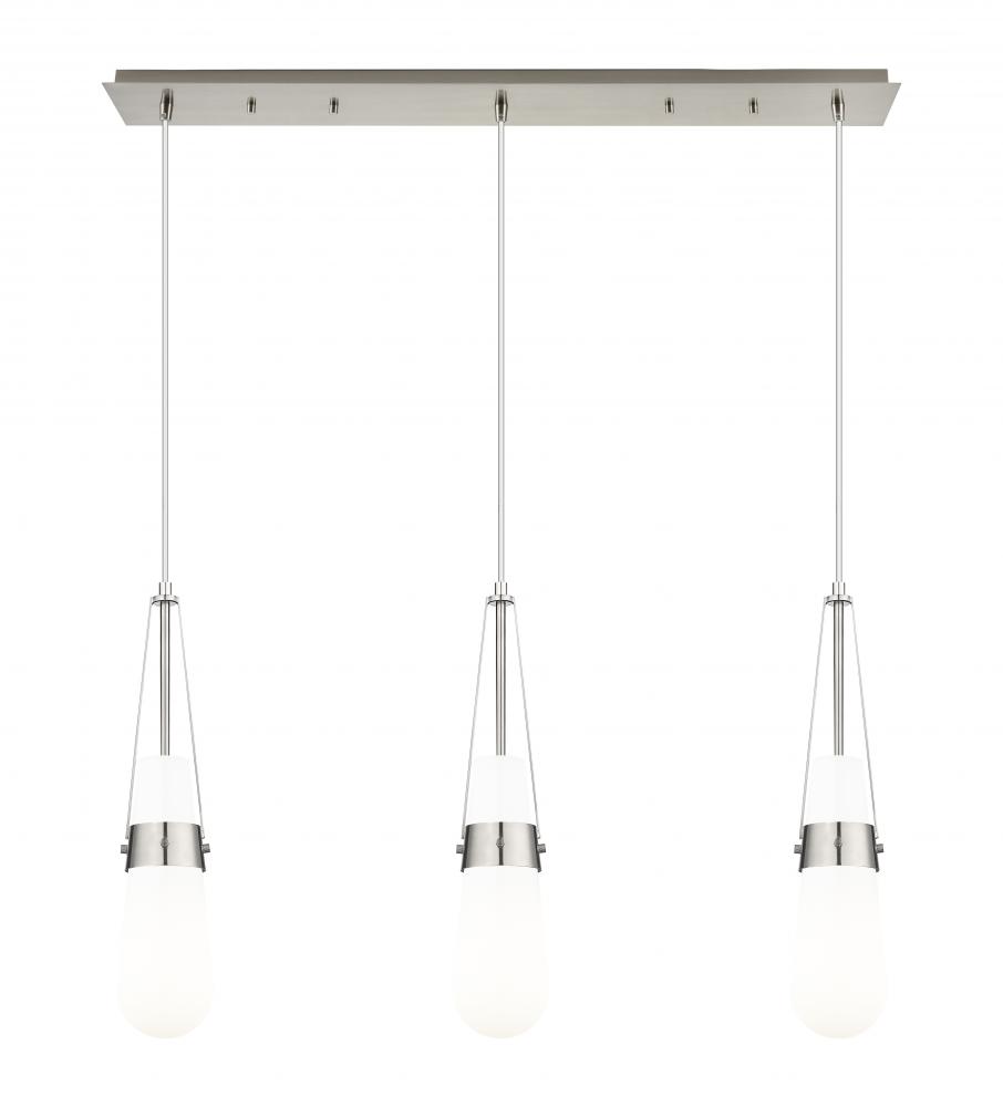 Milan - 3 Light - 36 inch - Brushed Satin Nickel - Linear Pendant