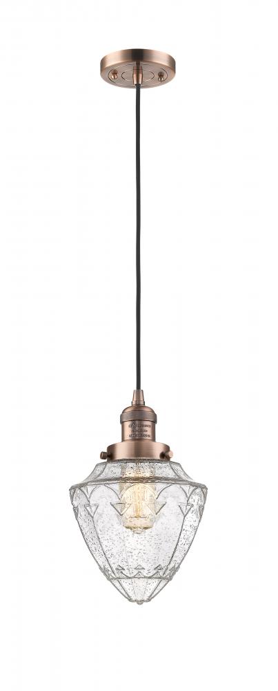 Bullet - 1 Light - 7 inch - Antique Copper - Cord hung - Mini Pendant