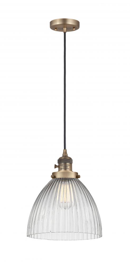 Seneca Falls - 1 Light - 10 inch - Brushed Brass - Cord hung - Mini Pendant