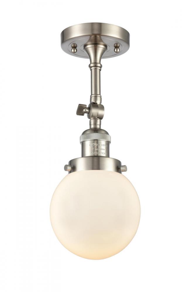 Beacon - 1 Light - 6 inch - Brushed Satin Nickel - Adjustable Semi-Flush Mount