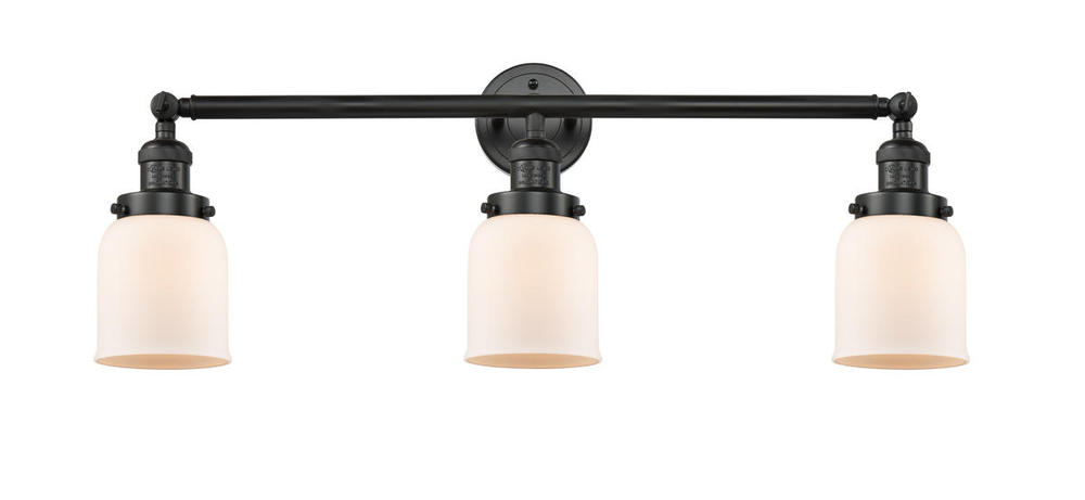 Bell - 3 Light - 30 inch - Matte Black - Bath Vanity Light