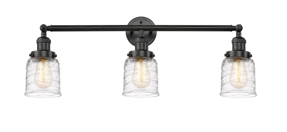 Bell - 3 Light - 30 inch - Matte Black - Bath Vanity Light