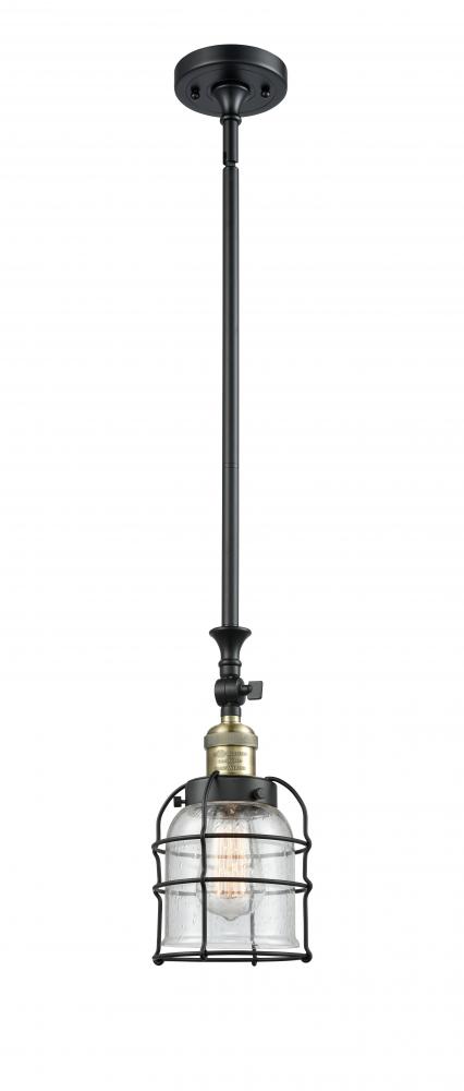 Bell Cage - 1 Light - 6 inch - Black Antique Brass - Stem Hung - Adjustable Mini Pendant