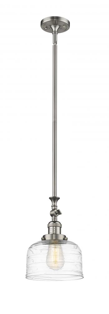 Bell - 1 Light - 8 inch - Brushed Satin Nickel - Stem Hung - Mini Pendant