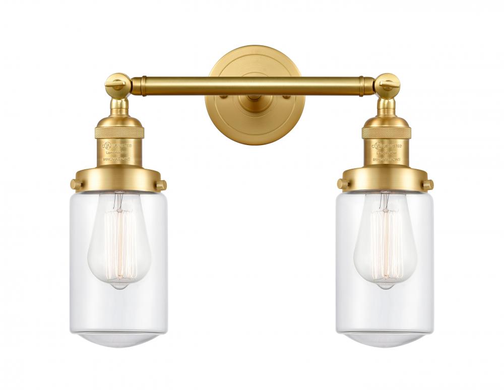 Dover - 2 Light - 14 inch - Satin Gold - Bath Vanity Light