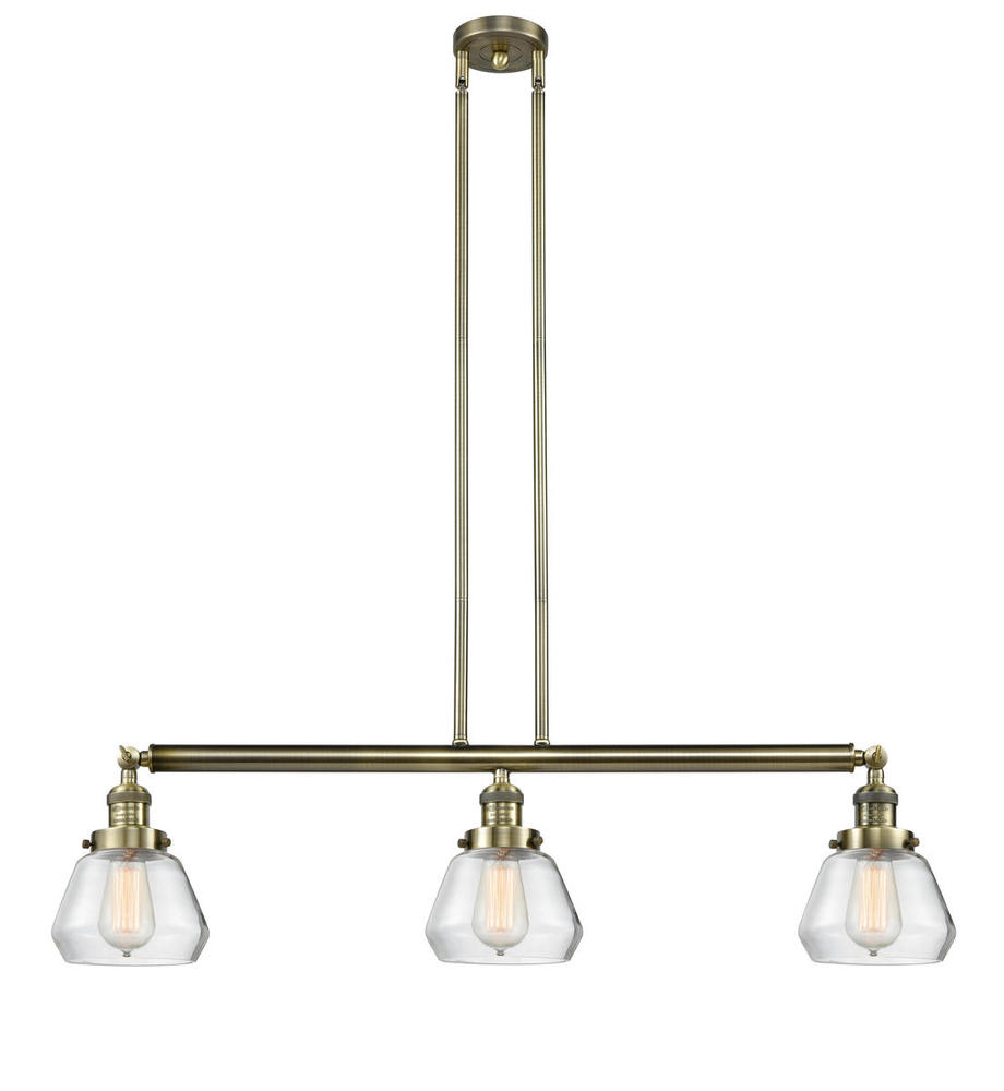 Fulton - 3 Light - 39 inch - Antique Brass - Stem Hung - Island Light