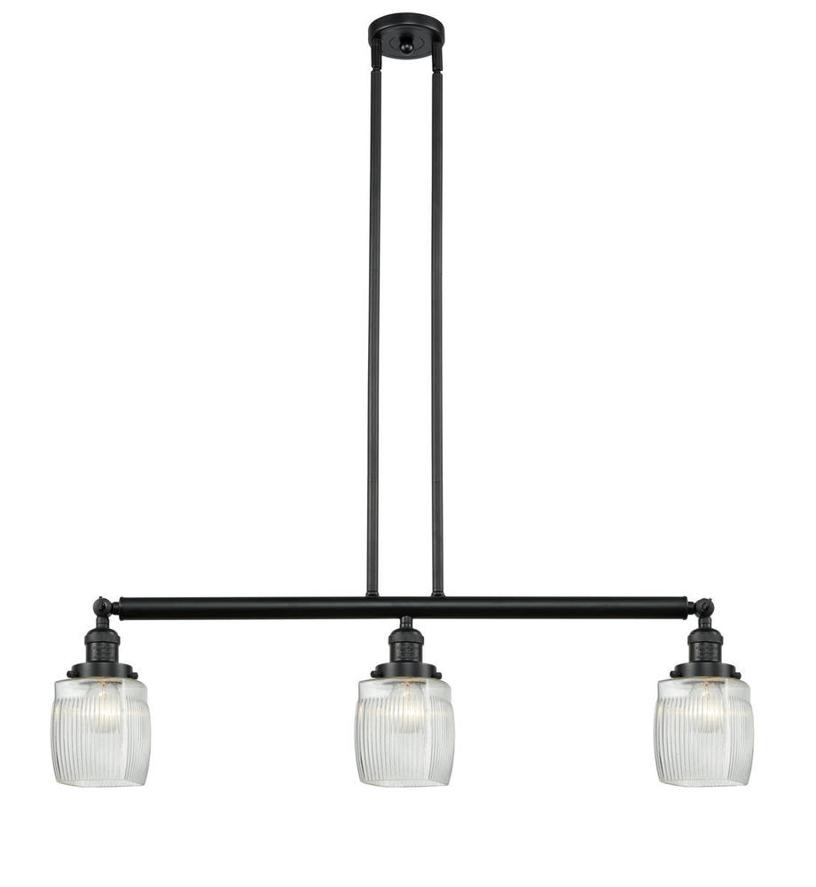 Colton - 3 Light - 38 inch - Matte Black - Stem Hung - Island Light