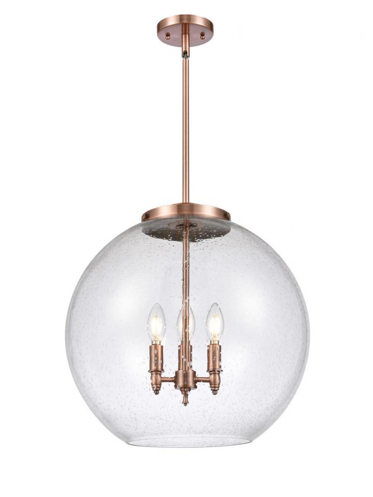 Athens - 3 Light - 18 inch - Antique Copper - Cord hung - Pendant