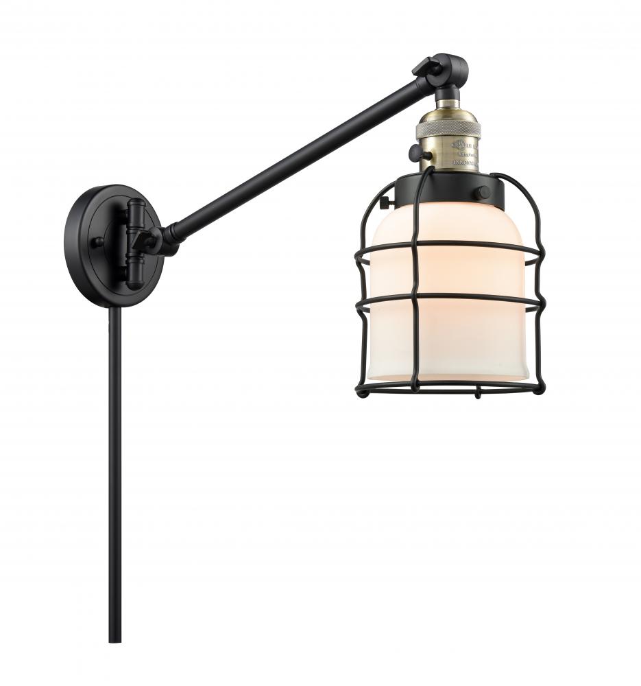 Bell Cage - 1 Light - 8 inch - Black Antique Brass -Adjustable Swing Arm