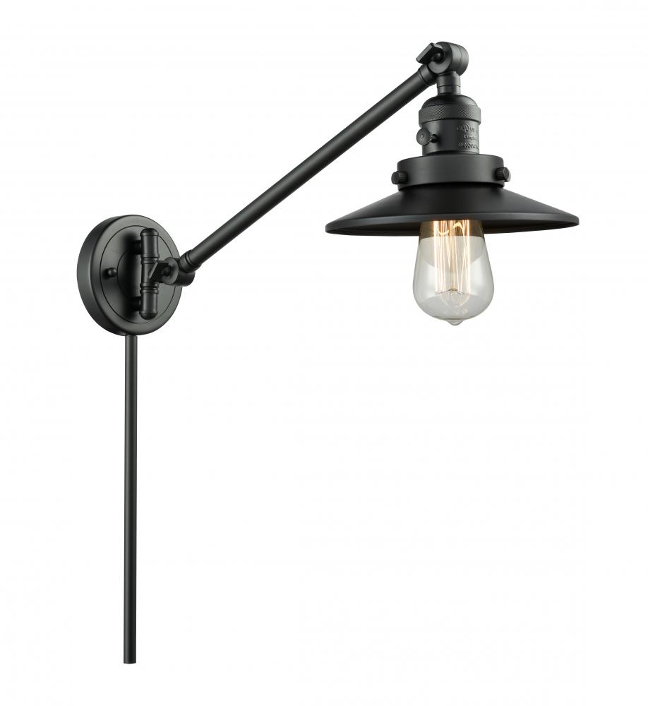 Railroad - 1 Light - 8 inch - Matte Black - Swing Arm