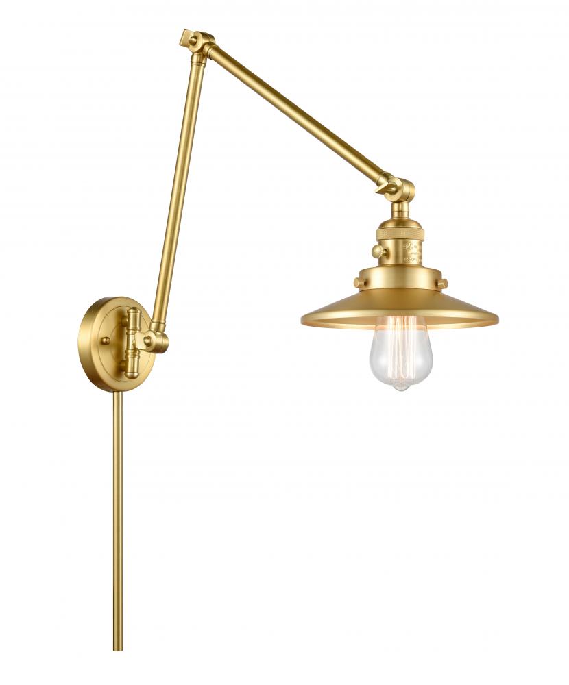 Railroad - 1 Light - 8 inch - Satin Gold - Swing Arm