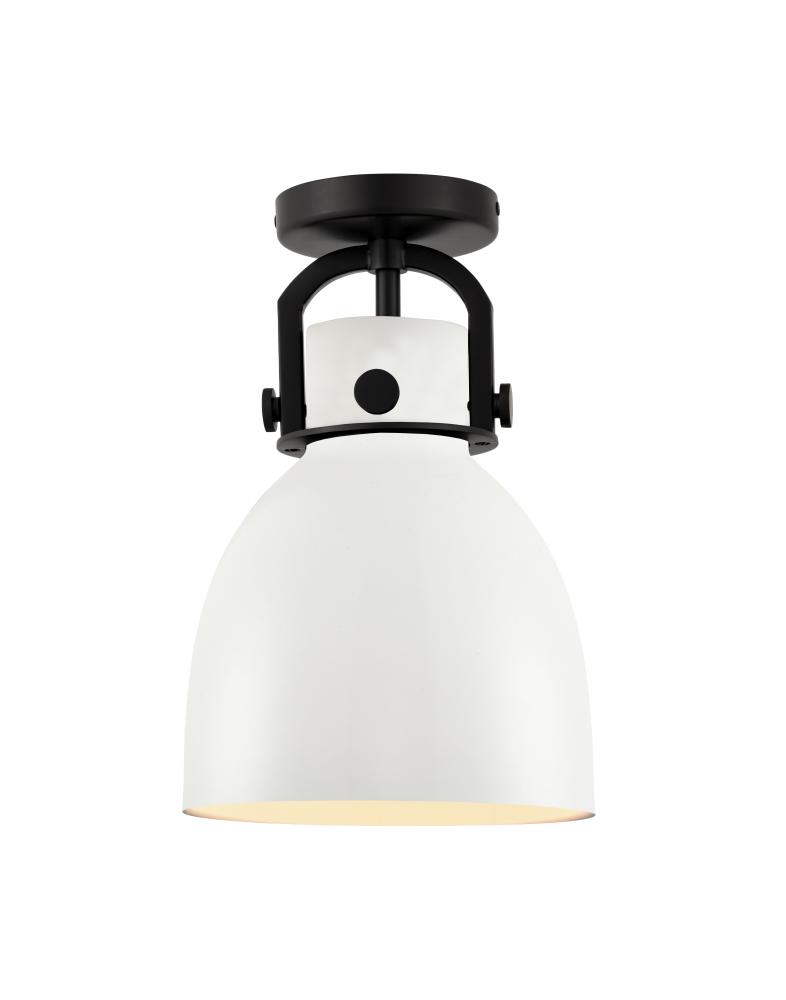 Newton Bell - 1 Light - 8 inch - Matte Black - Flush Mount