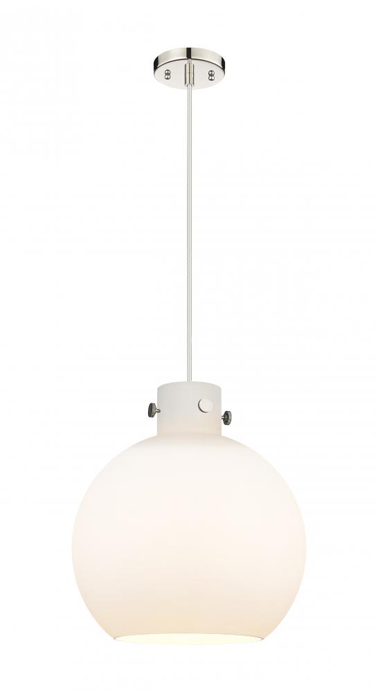 Newton Sphere - 1 Light - 14 inch - Polished Nickel - Cord hung - Pendant