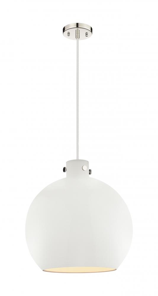 Newton Sphere - 1 Light - 18 inch - Polished Nickel - Cord hung - Pendant