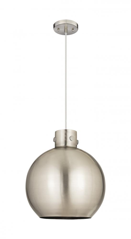 Newton Sphere - 1 Light - 14 inch - Satin Nickel - Cord hung - Pendant