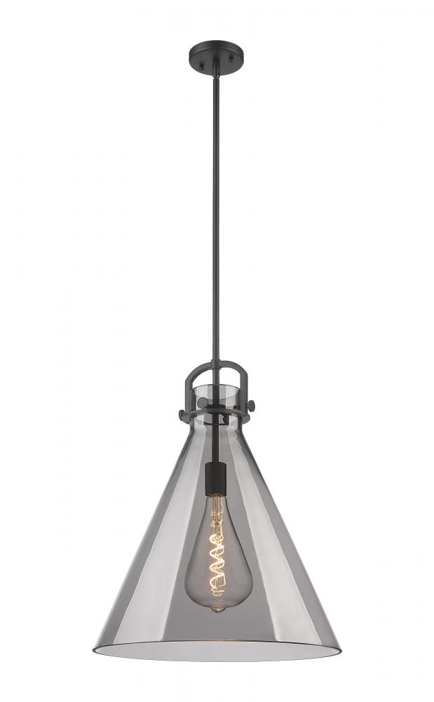 Newton Cone - 1 Light - 18 inch - Matte Black - Pendant