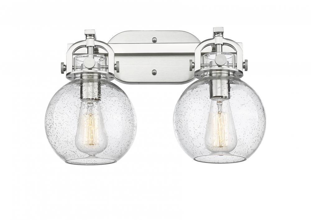 Newton Sphere - 2 Light - 17 inch - Brushed Satin Nickel - Bath Vanity Light