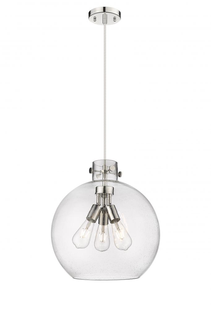 Newton Sphere - 3 Light - 16 inch - Polished Nickel - Cord hung - Pendant