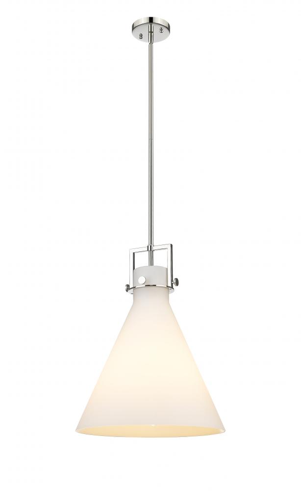 Newton Cone - 1 Light - 16 inch - Polished Nickel - Cord hung - Pendant