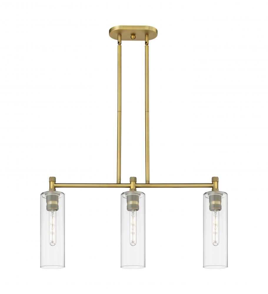 Crown Point - 3 Light - 31 inch - Brushed Brass - Island Light