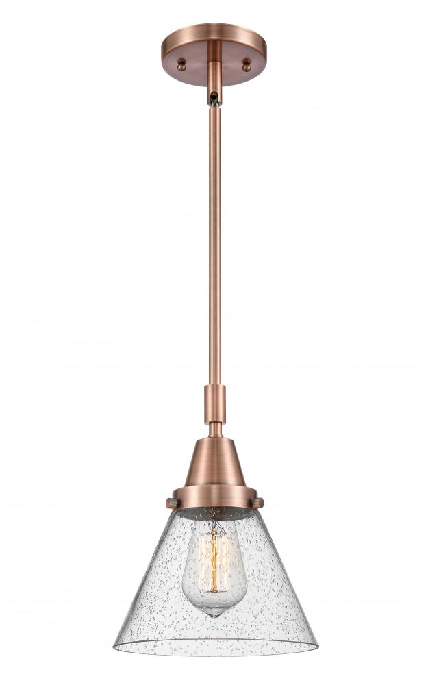 Cone - 1 Light - 8 inch - Antique Copper - Mini Pendant