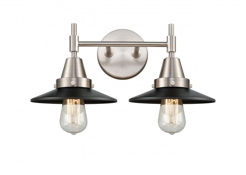 Railroad - 2 Light - 17 inch - Satin Nickel - Bath Vanity Light