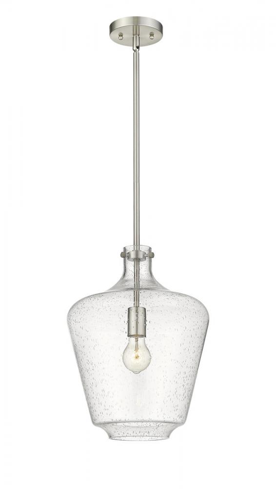 Norwalk - 1 Light - 12 inch - Brushed Satin Nickel - Stem hung - Mini Pendant