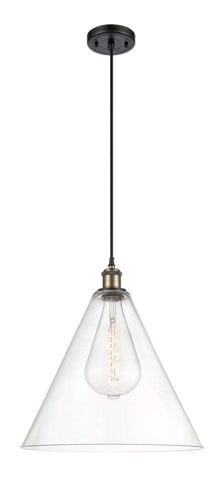 Berkshire - 1 Light - 16 inch - Black Antique Brass - Cord hung - Pendant