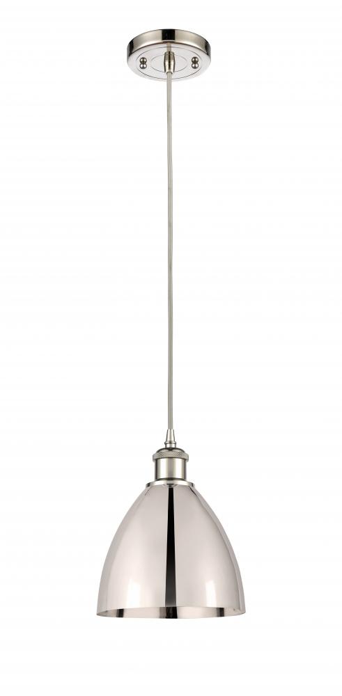 Bristol - 1 Light - 8 inch - Polished Nickel - Cord hung - Mini Pendant