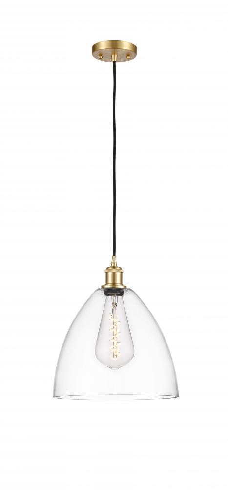 Bristol - 1 Light - 12 inch - Satin Gold - Cord hung - Mini Pendant