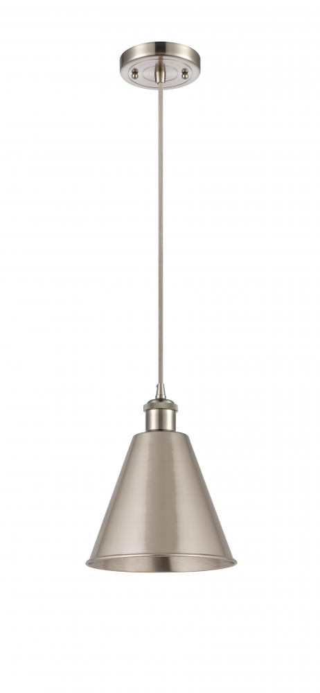 Berkshire - 1 Light - 8 inch - Brushed Satin Nickel - Cord hung - Mini Pendant