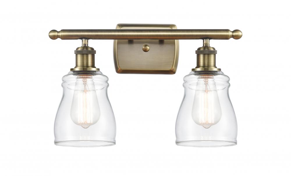 Ellery - 2 Light - 15 inch - Antique Brass - Bath Vanity Light