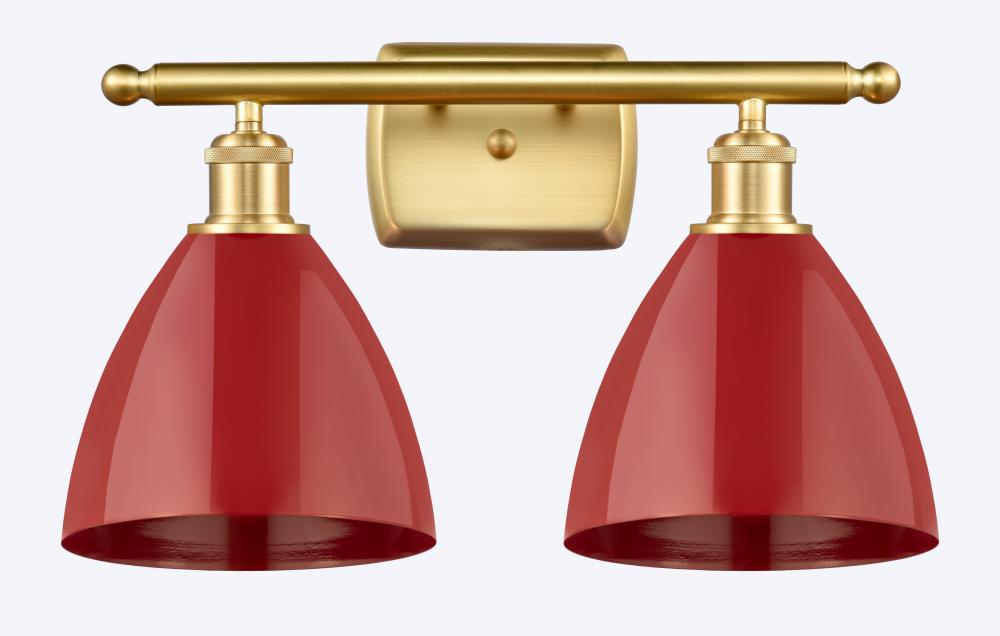 Plymouth - 2 Light - 18 inch - Satin Gold - Bath Vanity Light