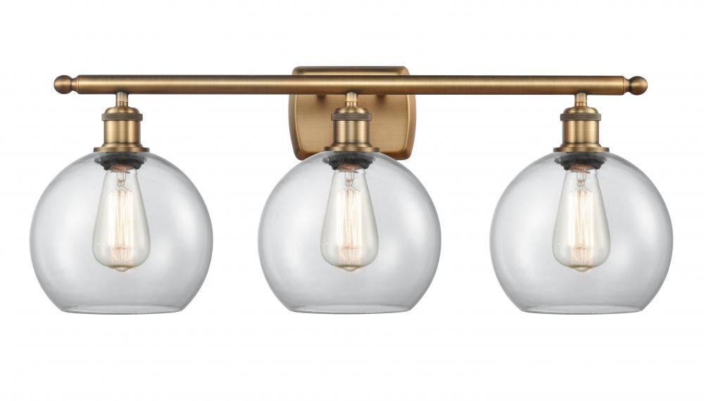 Athens - 3 Light - 28 inch - Brushed Brass - Bath Vanity Light