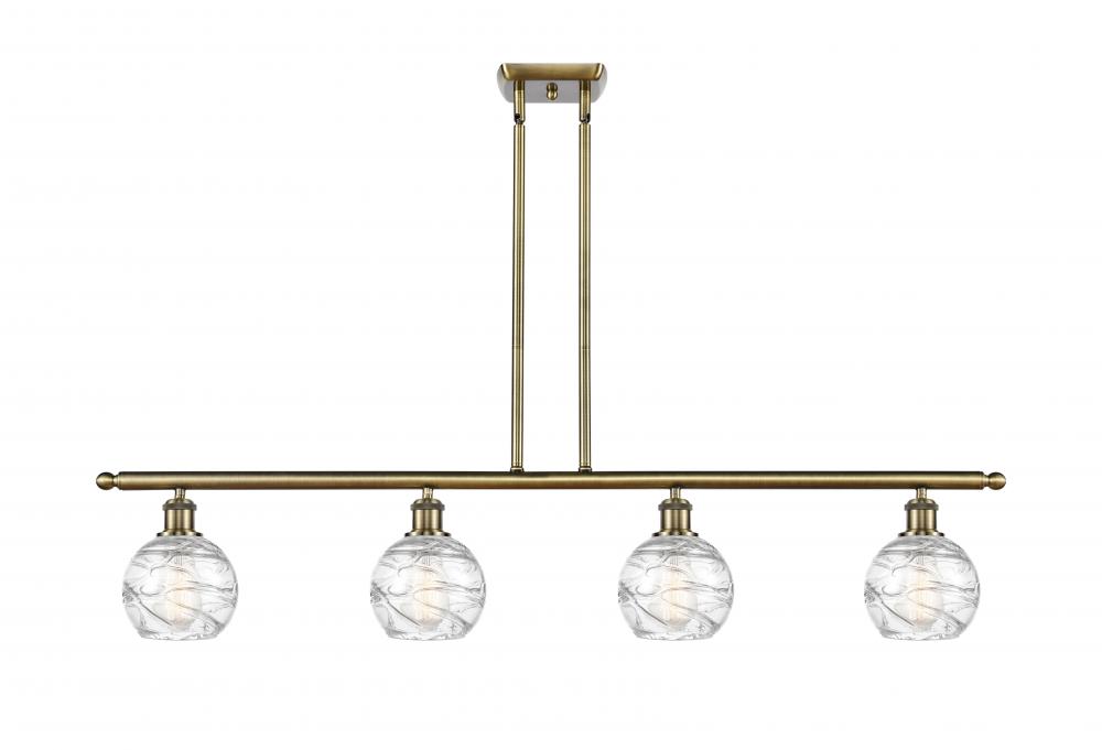 Athens Deco Swirl - 4 Light - 48 inch - Antique Brass - Cord hung - Island Light