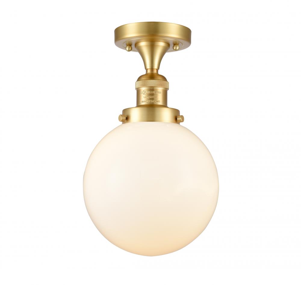 Beacon - 1 Light - 8 inch - Satin Gold - Semi-Flush Mount