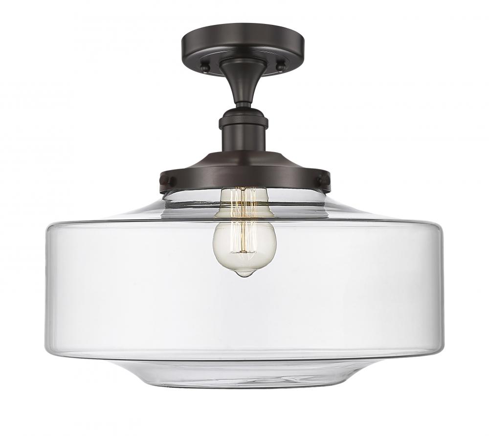 Bridgeton - 1 Light - 16 inch - Oil Rubbed Bronze - Semi-Flush Mount