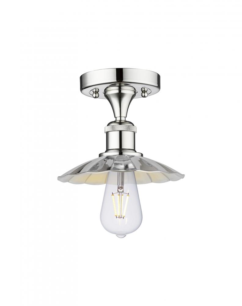 Scallop - 1 Light - 8 inch - Polished Chrome - Semi-Flush Mount