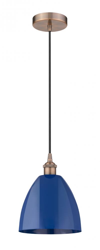 Plymouth - 1 Light - 9 inch - Antique Copper - Cord hung - Mini Pendant