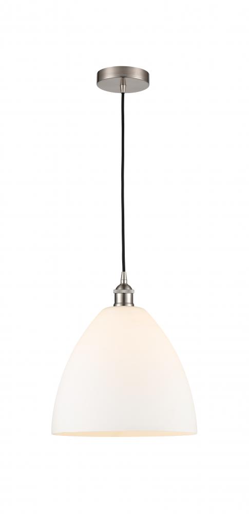 Bristol - 1 Light - 12 inch - Brushed Satin Nickel - Cord hung - Mini Pendant