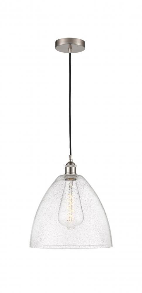 Bristol - 1 Light - 12 inch - Brushed Satin Nickel - Cord hung - Mini Pendant