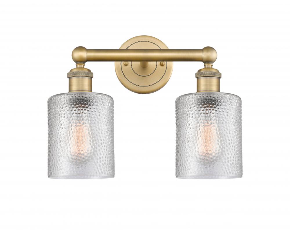 Cobbleskill - 2 Light - 14 inch - Brushed Brass - Bath Vanity Light