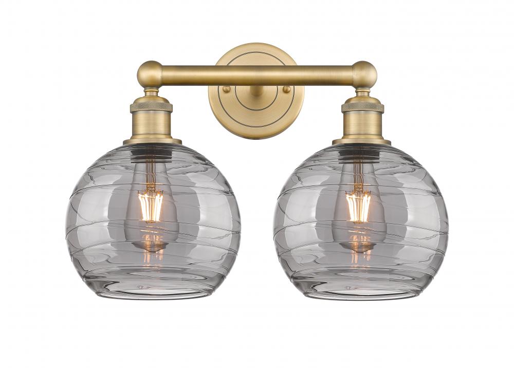 Athens Deco Swirl - 2 Light - 17 inch - Brushed Brass - Bath Vanity Light