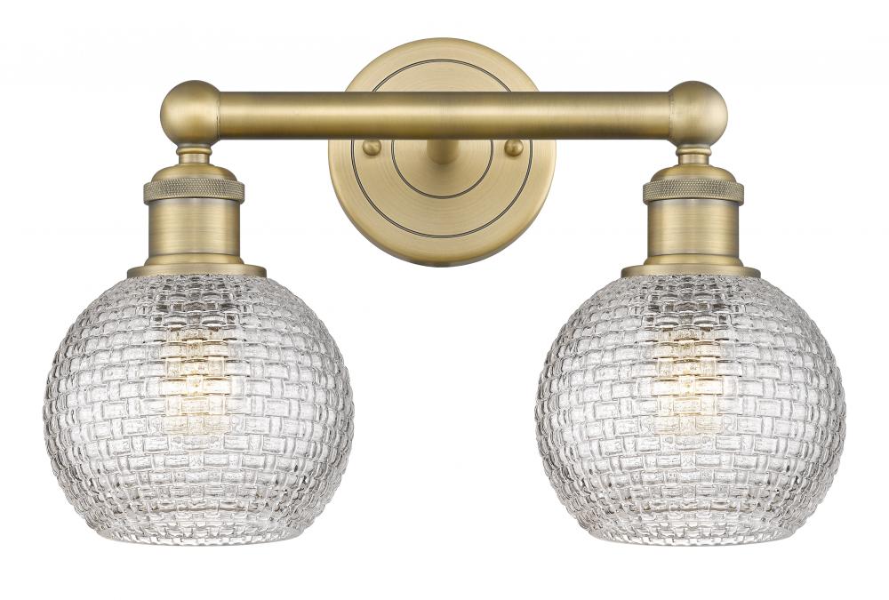 Athens - 2 Light - 15 inch - Brushed Brass - Bath Vanity Light