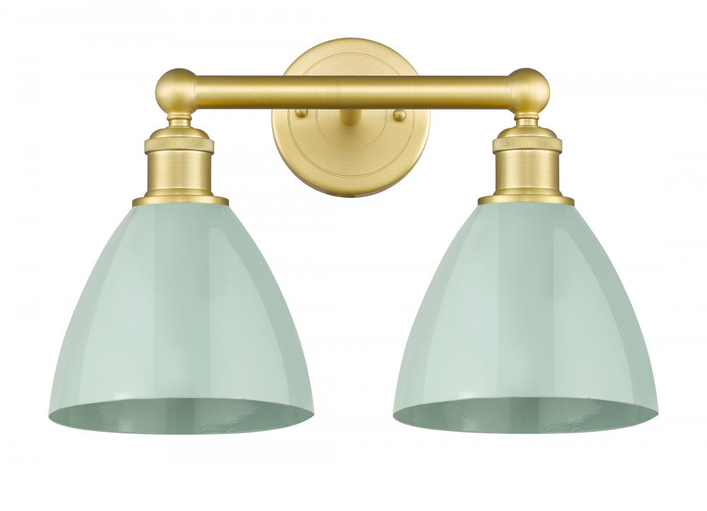 Plymouth - 2 Light - 17 inch - Satin Gold - Bath Vanity Light